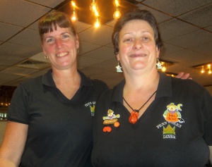 Penn Queen waitresses Diane Knoell and Penny Risley-McGinn have been serving diner patrons for decades.