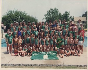 Meadowbrook Swim Team circa 1983 during the "Sherri and Scott" years. Photo credit: Sean Moran, Facebook.