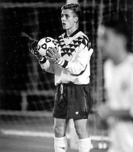 Pennsauken native Sean Vliet was enshrined in the Saint Joseph’s University Men’s Soccer Hall of Fame last month. Vliet was arguably the top goalkeeper in Hawk history, setting single-season and career records for saves during his four seasons. Photo credit: SJU Athletics.