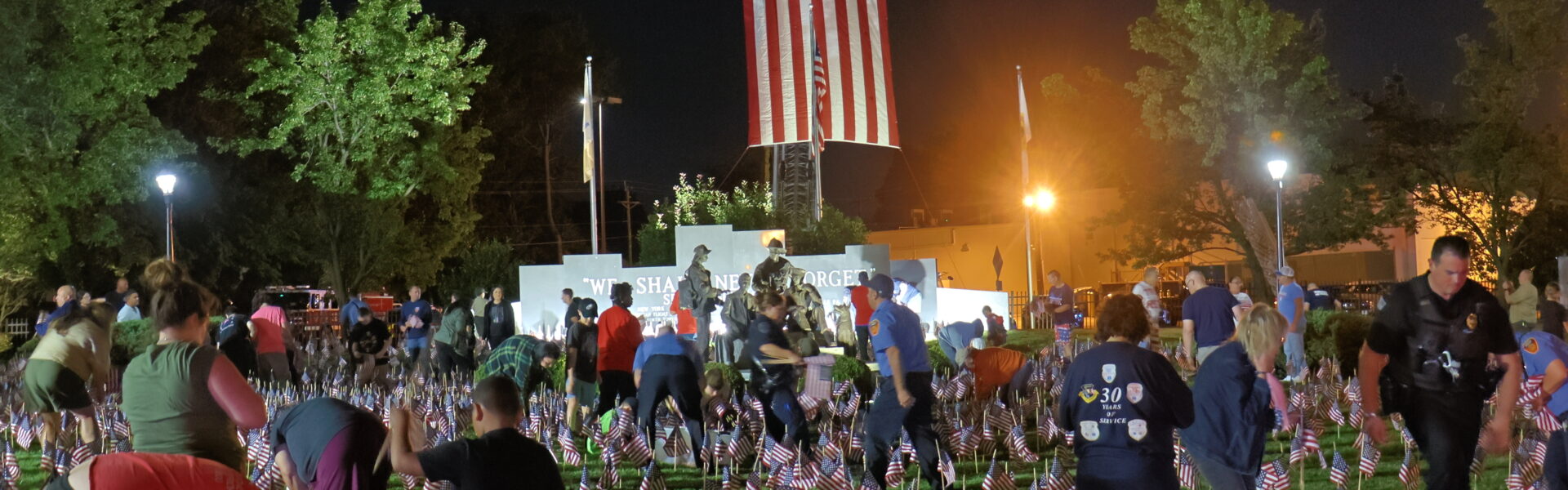 Pennsauken's Flag Placement at their 9/11 Memorial