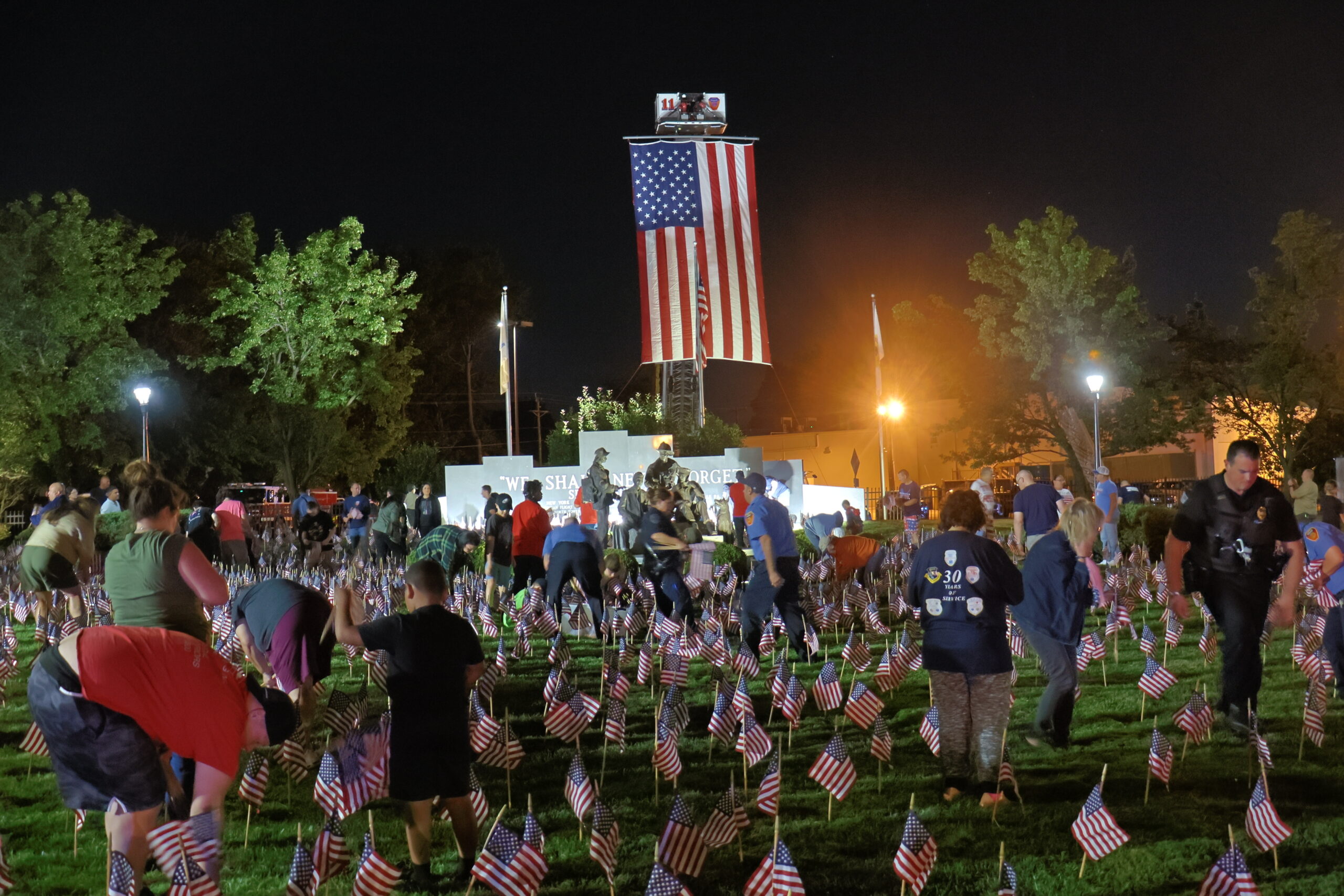 Pennsauken's Flag Placement at their 9/11 Memorial